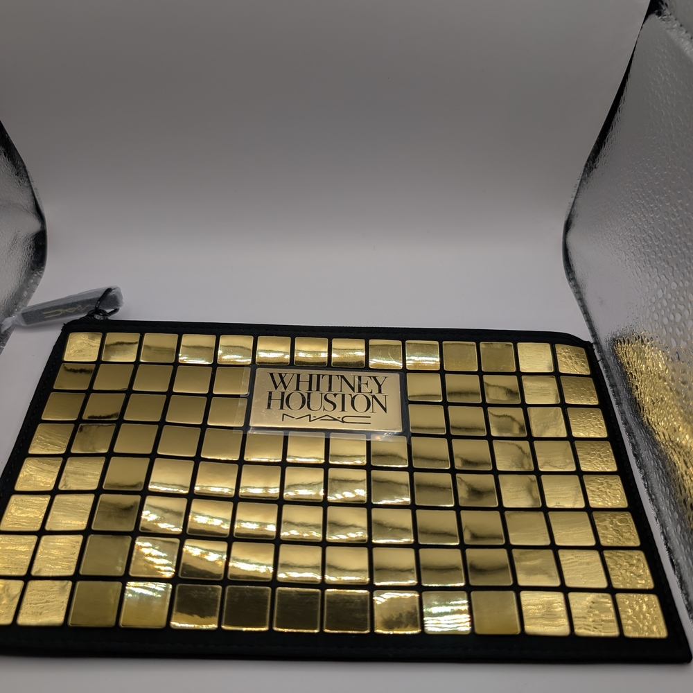 New!! Whitney Houston MAC Gold Makeup Bag